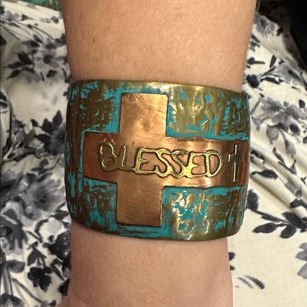 Blessed Copper Cuff Bracelet Handmade